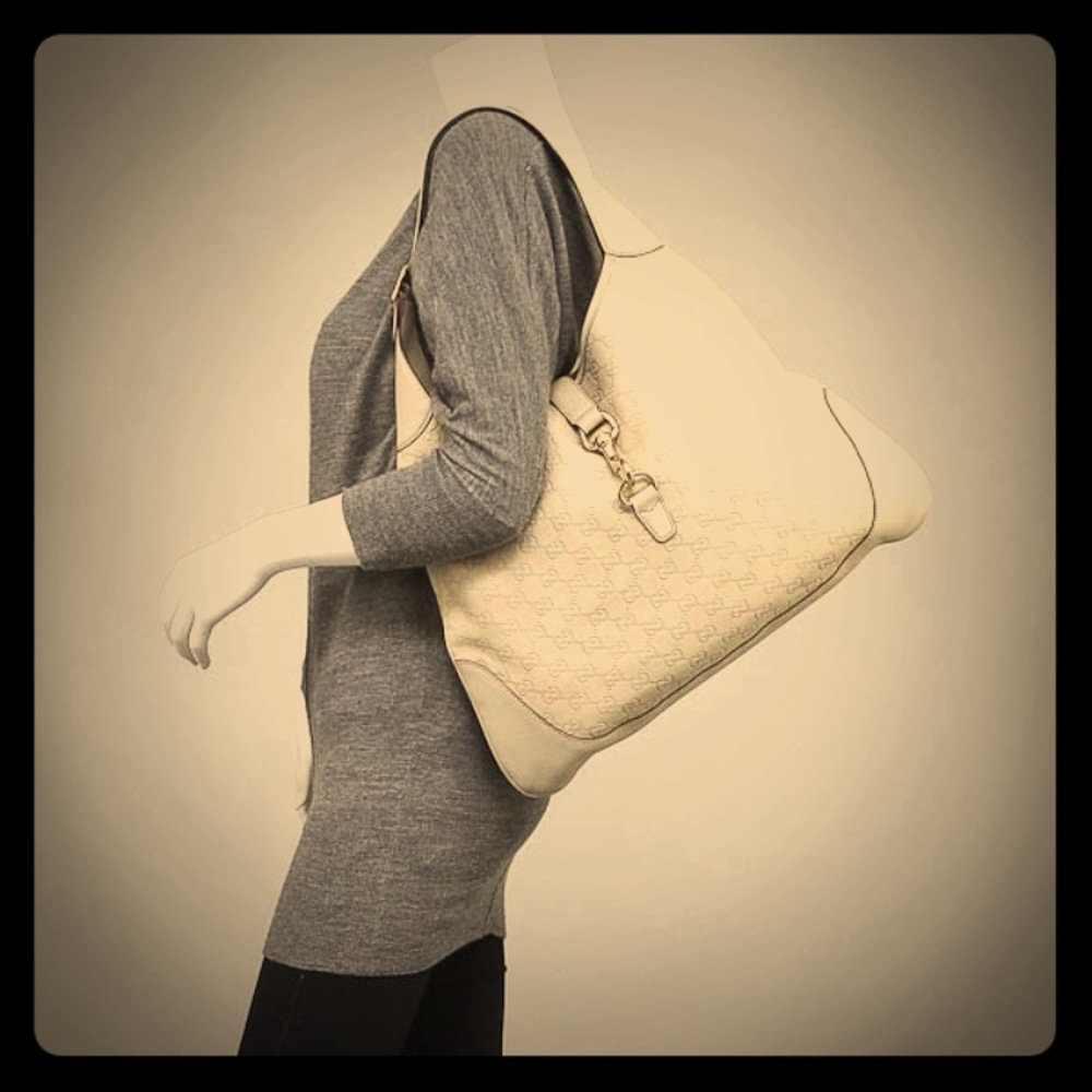 GUCCI - Hobo Leather Bag. Winter - white. Smoke free household. - Picture 3 of 12